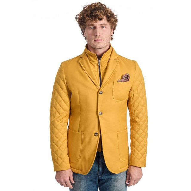 Roberto Pepe Luxury Yellow Wool Men Jacket - Hilstor