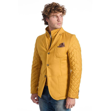 Roberto Pepe Luxury Yellow Wool Men Jacket - Hilstor