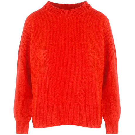 Malo Orange Cashmere Women Sweater with Ribbed Embroidery - Hilstor