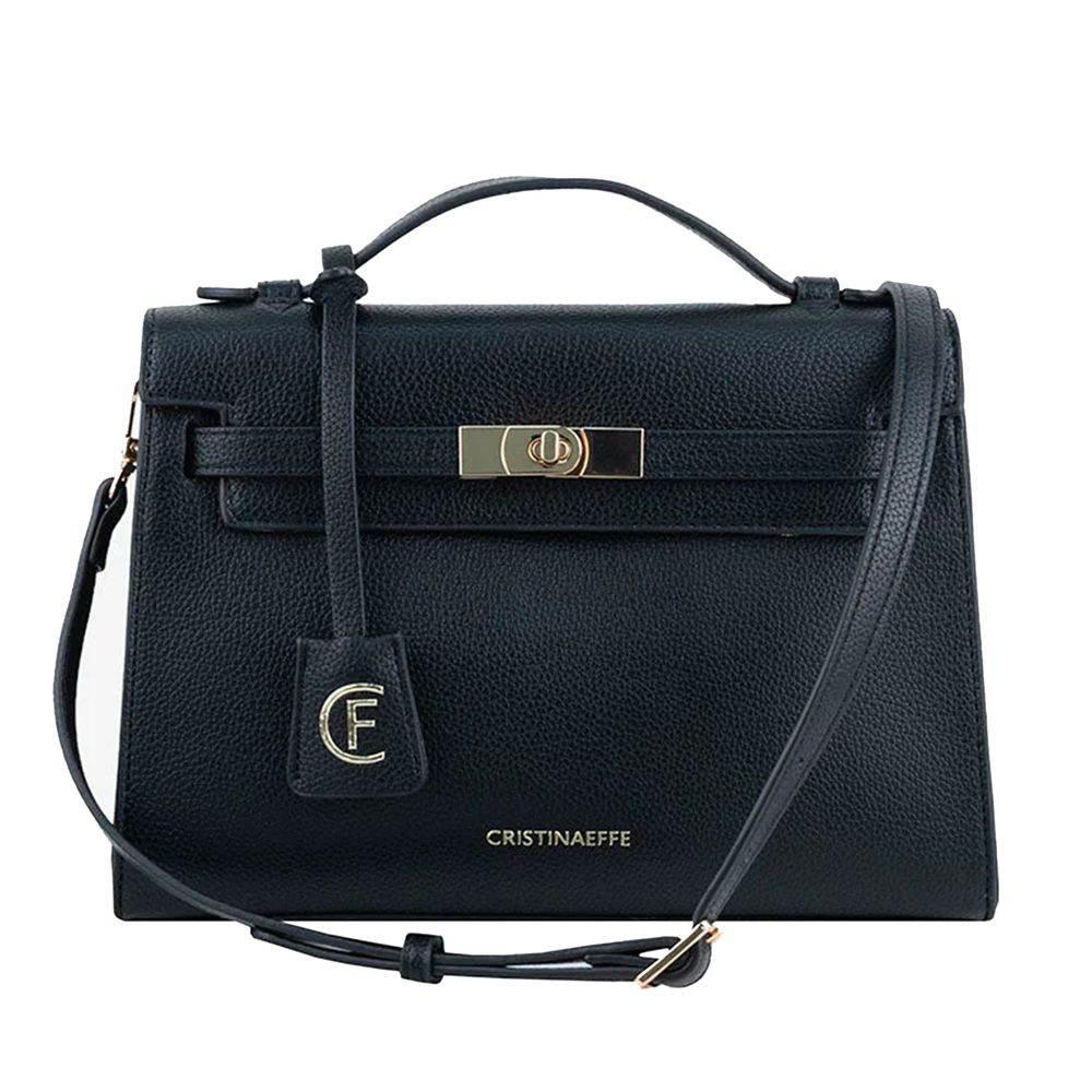 CRISTINAEFFE Black Artificial Leather Women Crossbody Bag - Hilstor