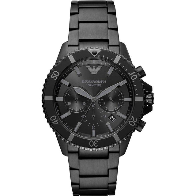Armani Black Stainless Steel Watch - Hilstor