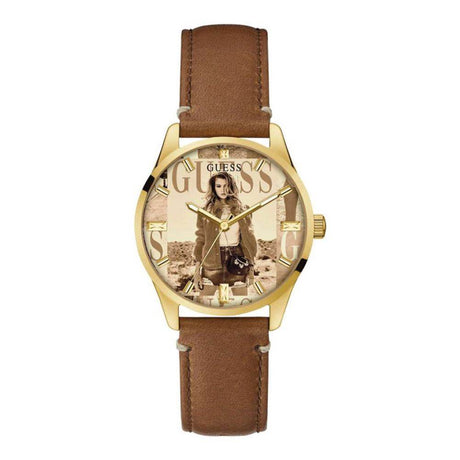 Guess Brown Leather Watch - Hilstor