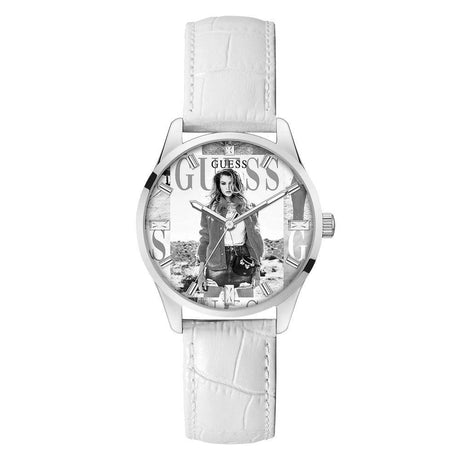 Guess White Leather Watch - Hilstor