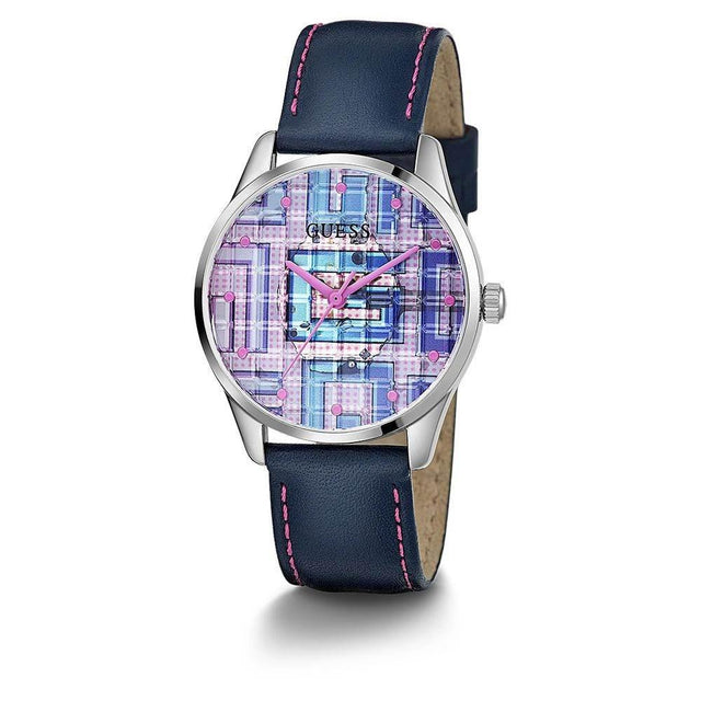 Guess Blue Leather Watch - Hilstor