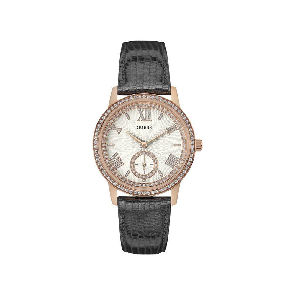 Guess Gray Leather Watch - Hilstor