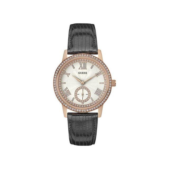 Guess Gray Leather Watch - Hilstor
