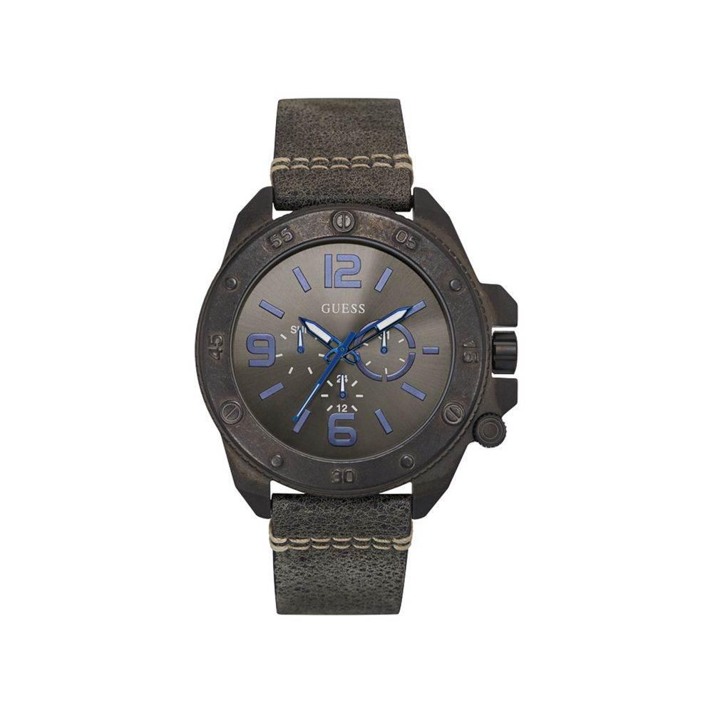 Guess Gray Leather Watch - Hilstor