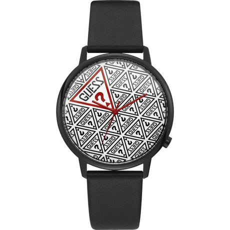 Guess Black Leather Watch - Hilstor