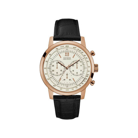 Guess Black Leather Watch - Hilstor