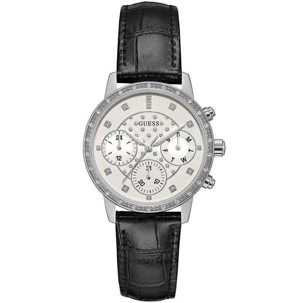 Guess Black Leather Watch - Hilstor