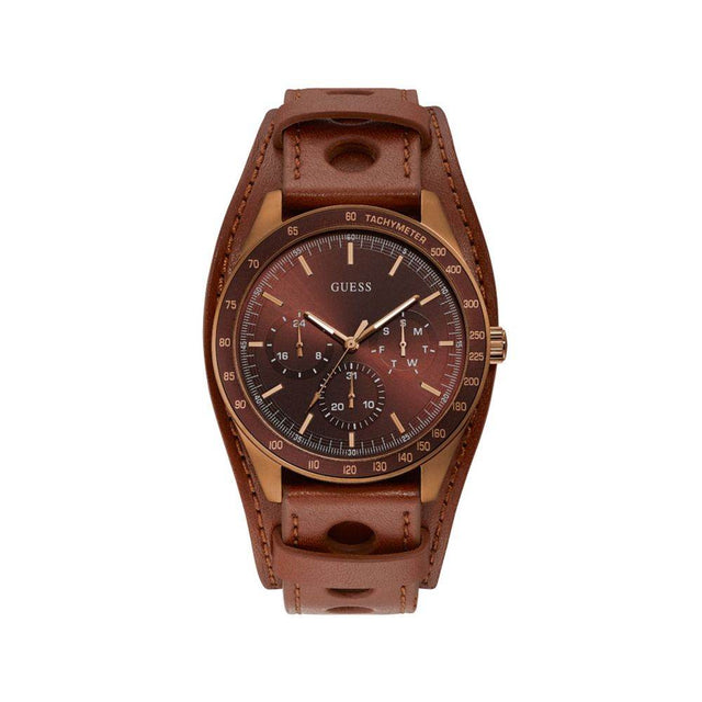 Guess Brown Leather Watch - Hilstor