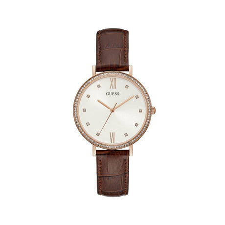 Guess Brown Leather Watch - Hilstor