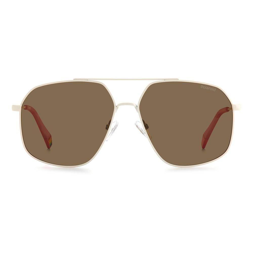 Polaroid Beige Stainless Steel Sunglasses - Hilstor