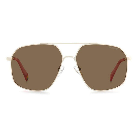Polaroid Beige Stainless Steel Sunglasses - Hilstor