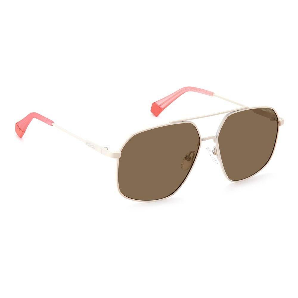 Polaroid Beige Stainless Steel Sunglasses - Hilstor
