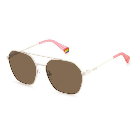 Polaroid Beige Stainless Steel Sunglasses - Hilstor