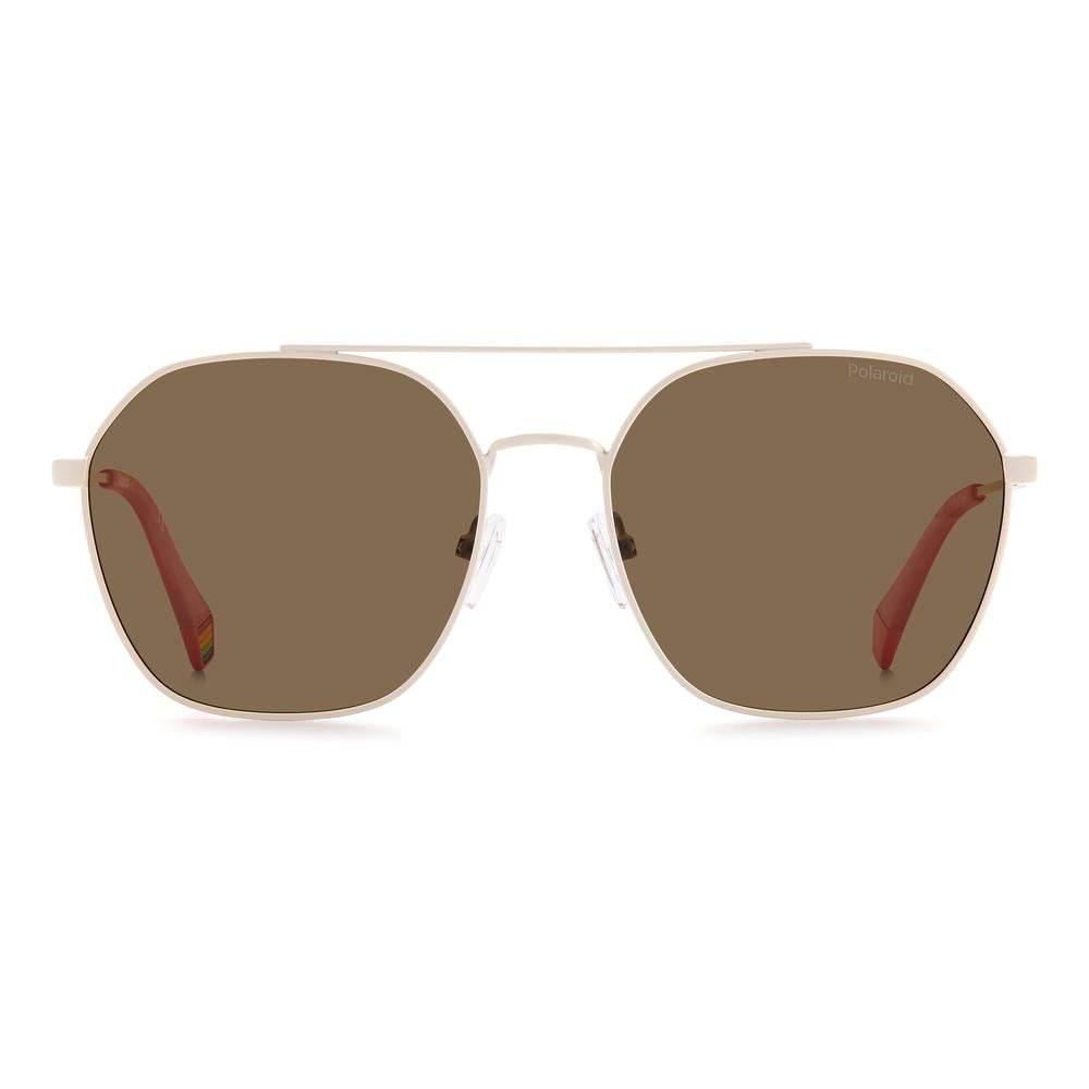 Polaroid Beige Stainless Steel Sunglasses - Hilstor