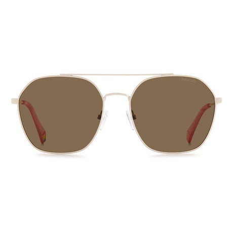Polaroid Beige Stainless Steel Sunglasses - Hilstor
