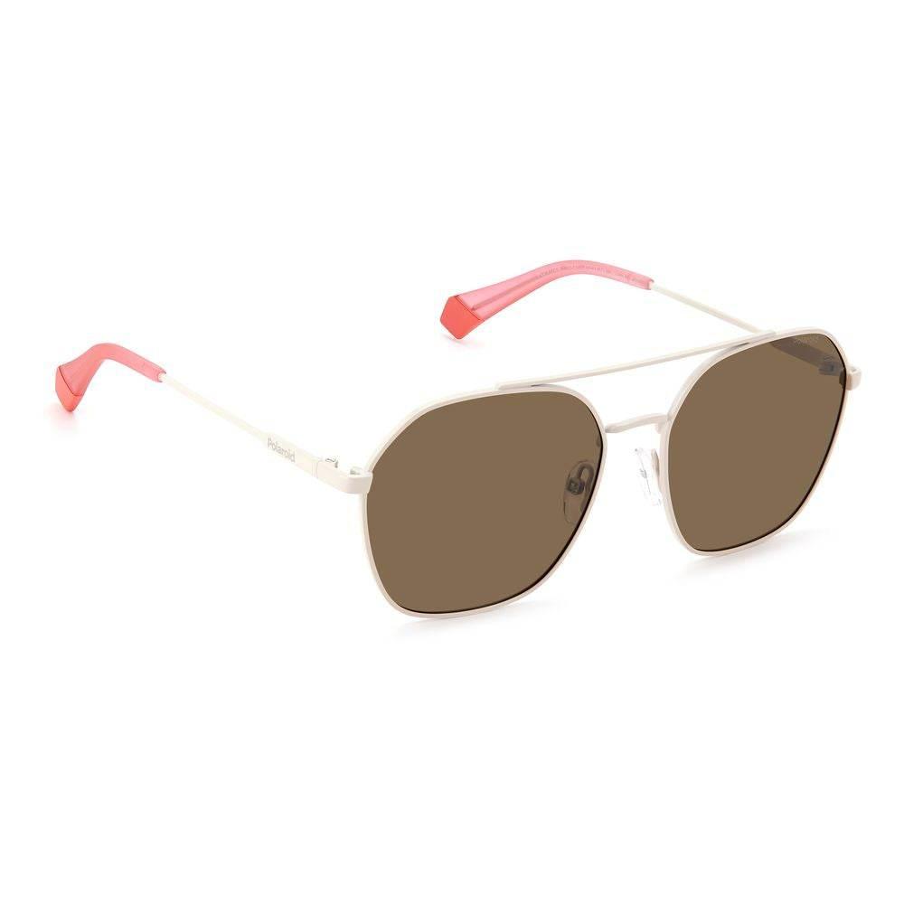 Polaroid Beige Stainless Steel Sunglasses - Hilstor