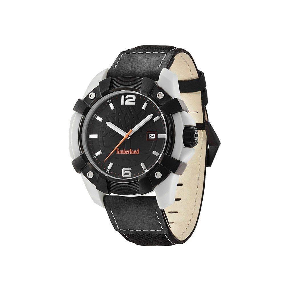 Timberland Black Leather Watch - Hilstor