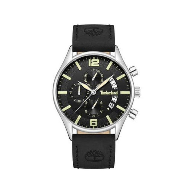 Timberland Black Leather Watch - Hilstor
