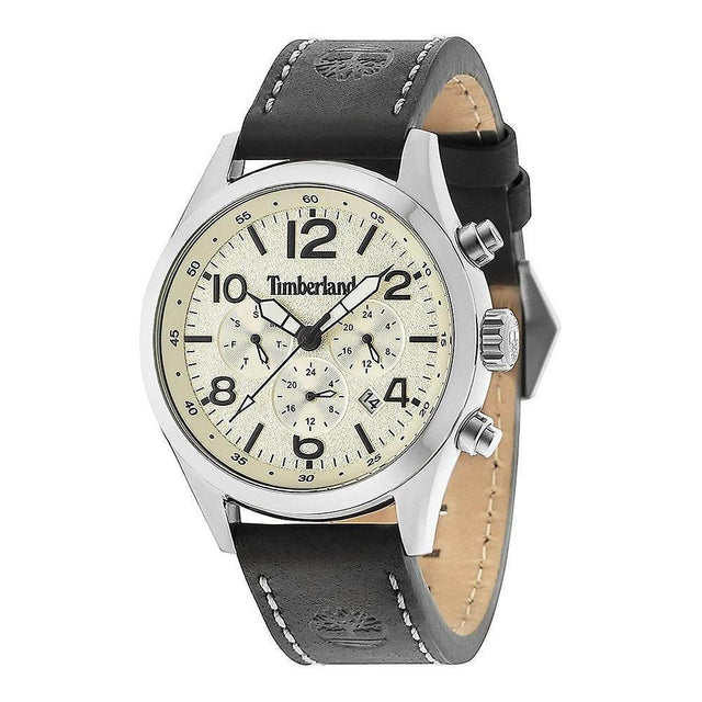 Timberland Black Leather Watch - Hilstor