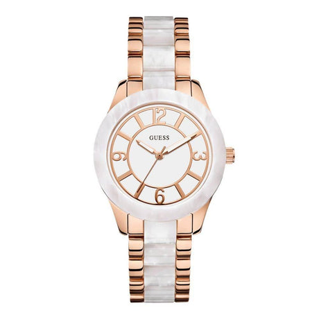 Guess Pink Steel And Polycarbonate Watch - Hilstor