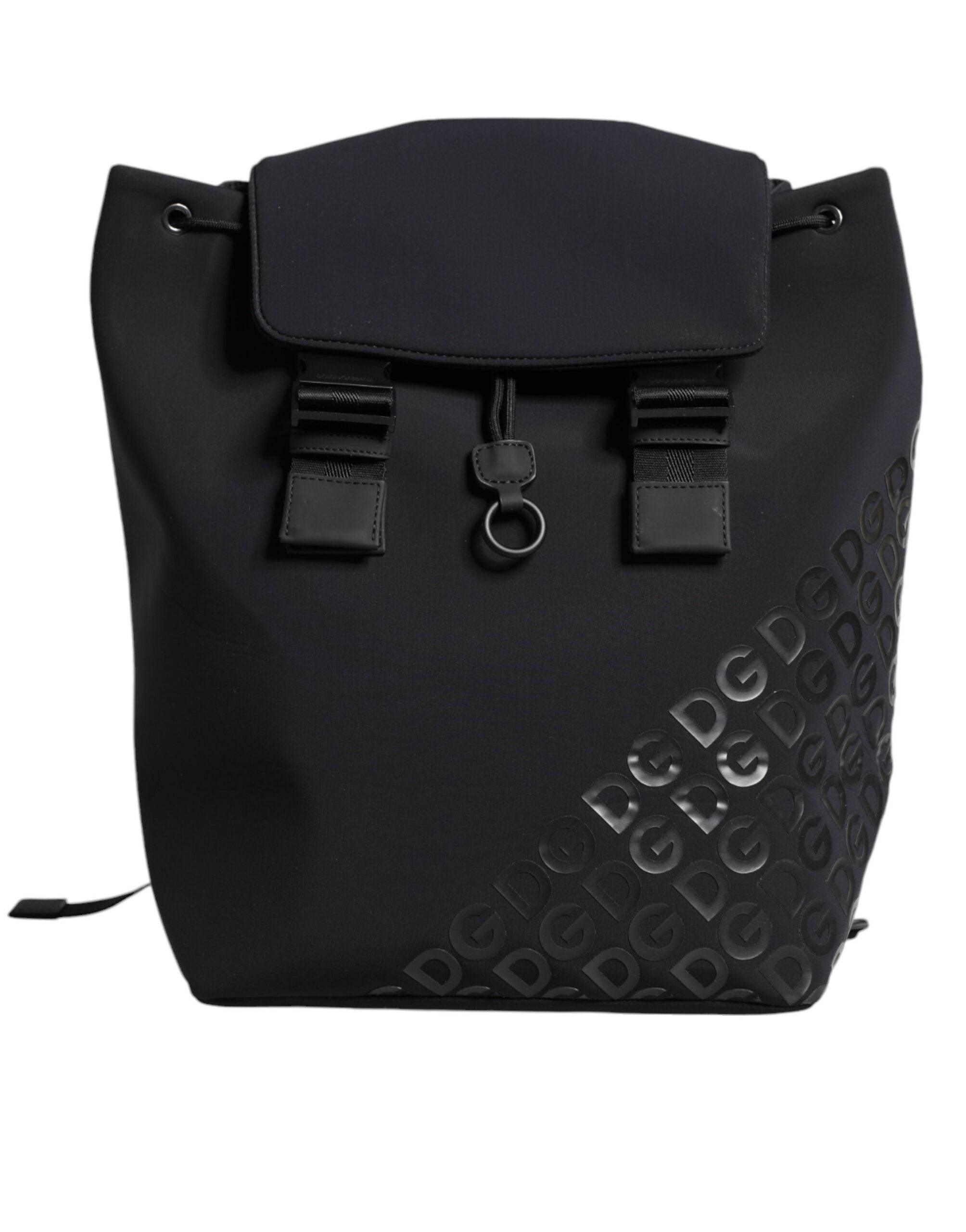 Dolce & Gabbana Black DG Mania Neoprene Travel Back Pack Bag - Hilstor