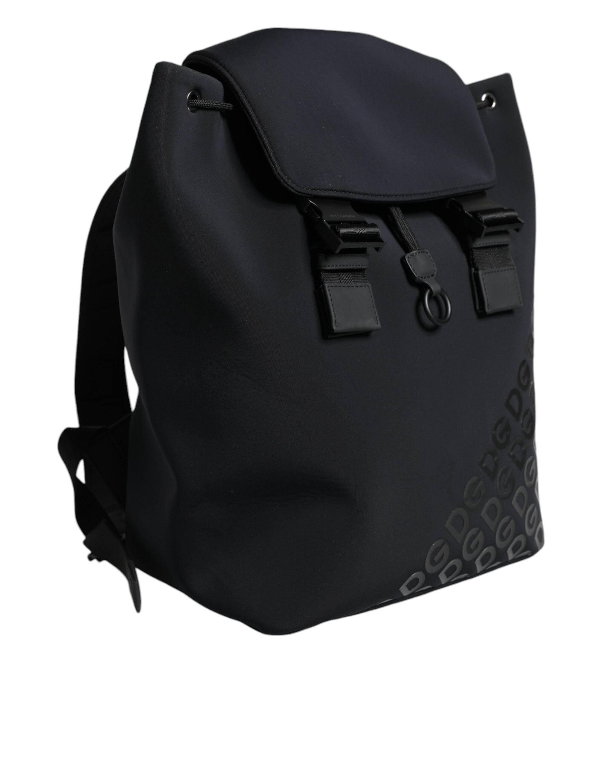 Dolce & Gabbana Black DG Mania Neoprene Travel Back Pack Bag - Hilstor
