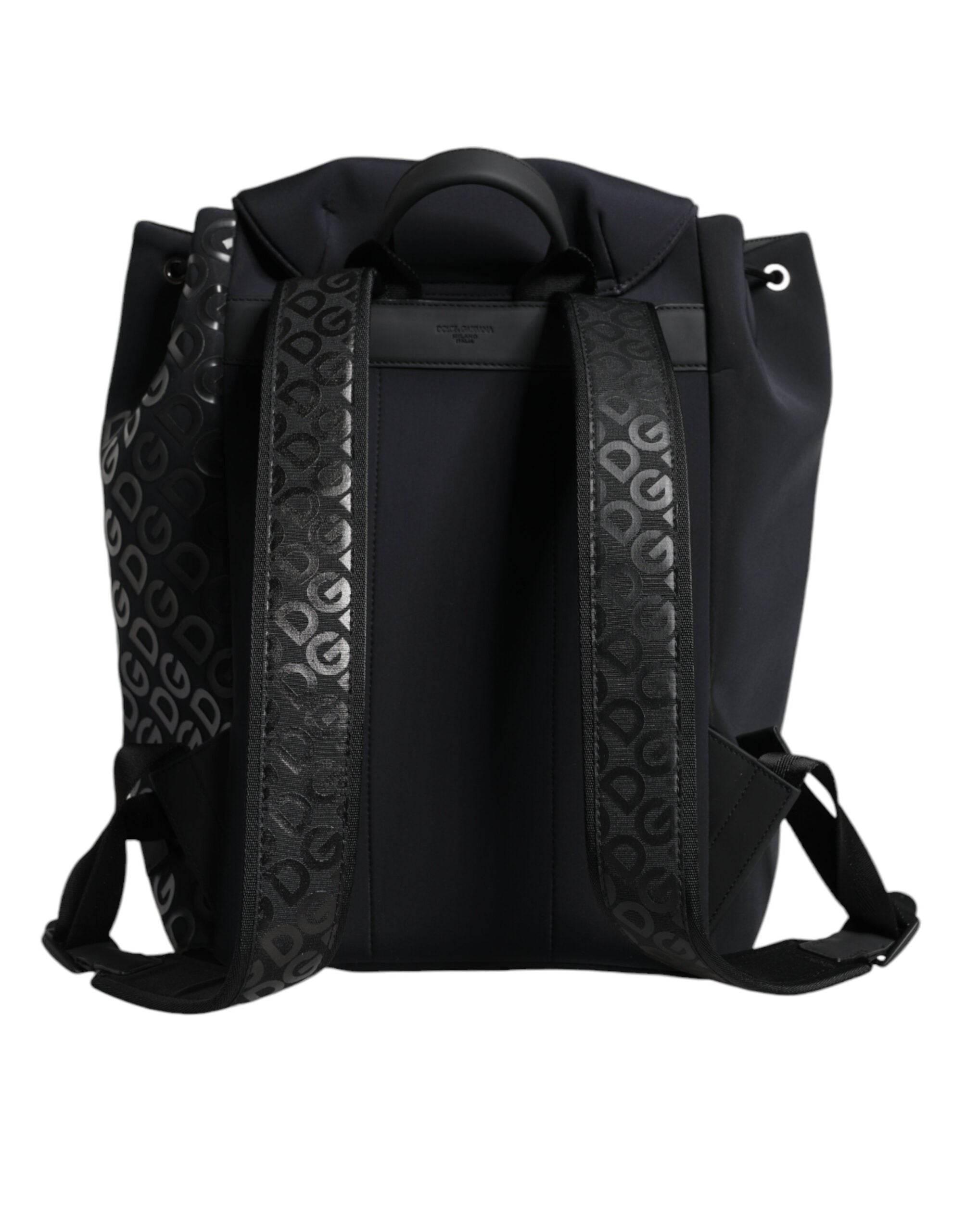 Dolce & Gabbana Black DG Mania Neoprene Travel Back Pack Bag - Hilstor