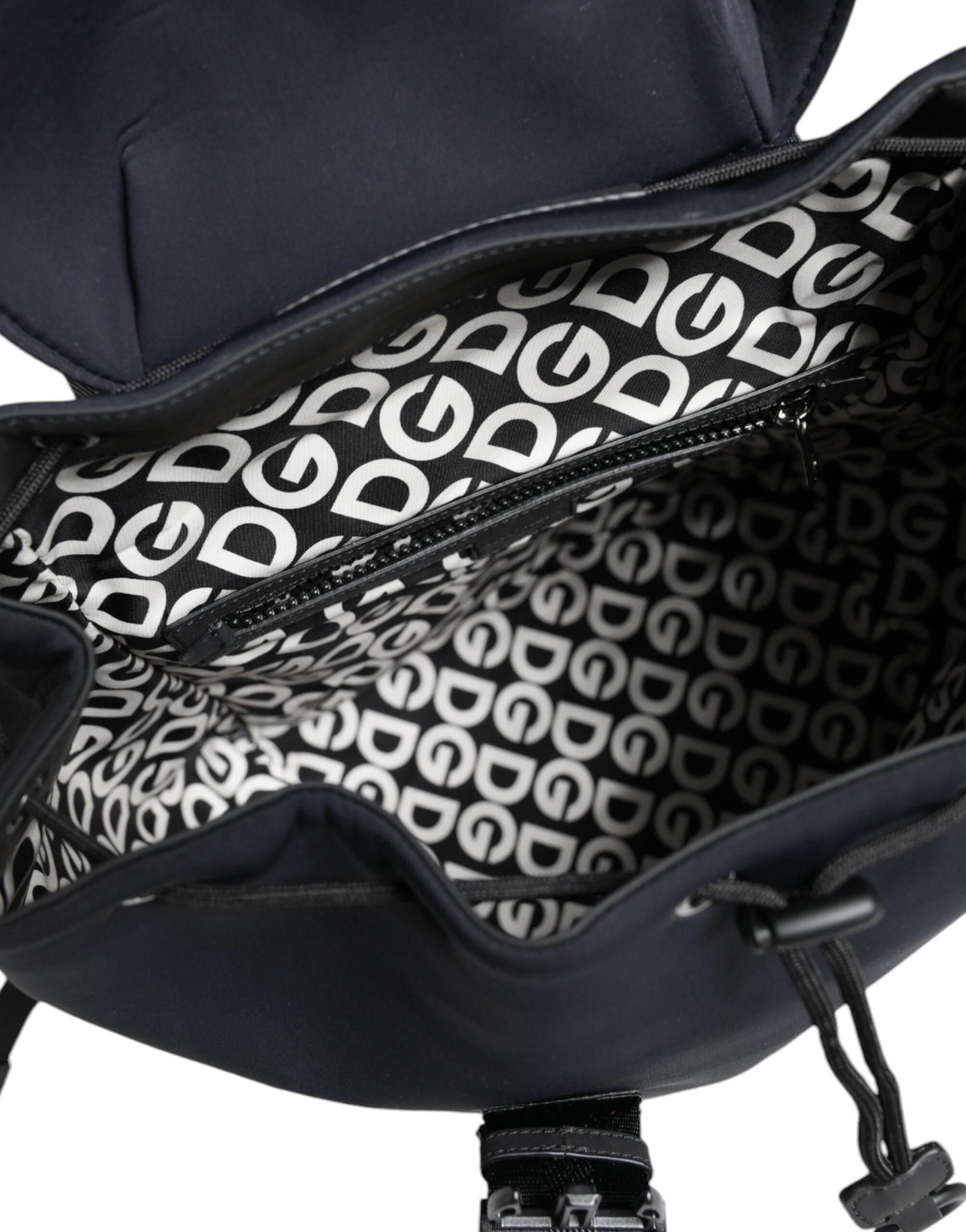 Dolce & Gabbana Black DG Mania Neoprene Travel Back Pack Bag - Hilstor