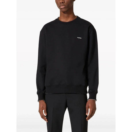 Valentino Black Cotton Sweater - Hilstor