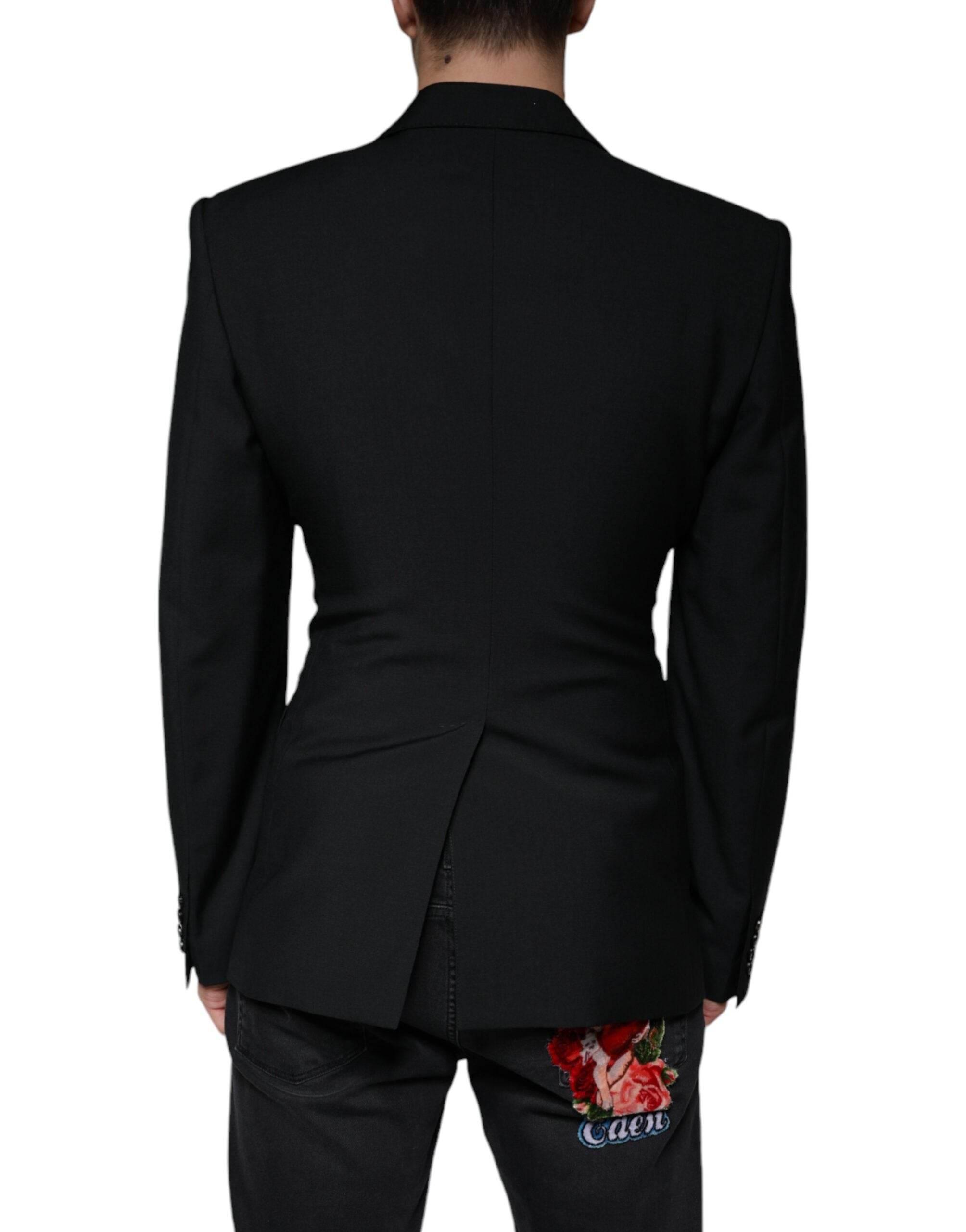 Dolce & Gabbana Black White Single Breasted Dress Blazer - Hilstor