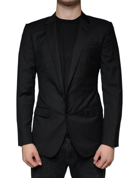 Dolce & Gabbana Black MARTINI Bee Single Breasted Blazer - Hilstor