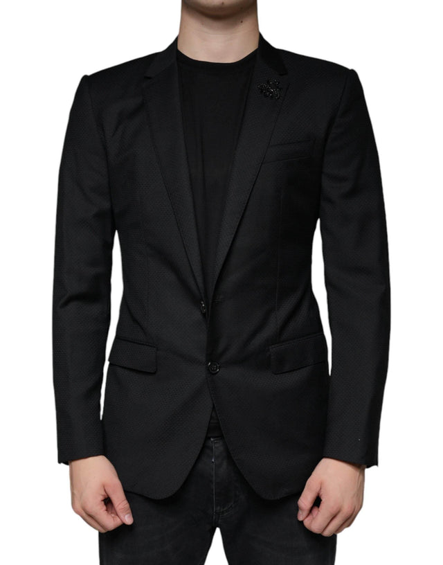 Dolce & Gabbana Black MARTINI Bee Single Breasted Blazer - Hilstor