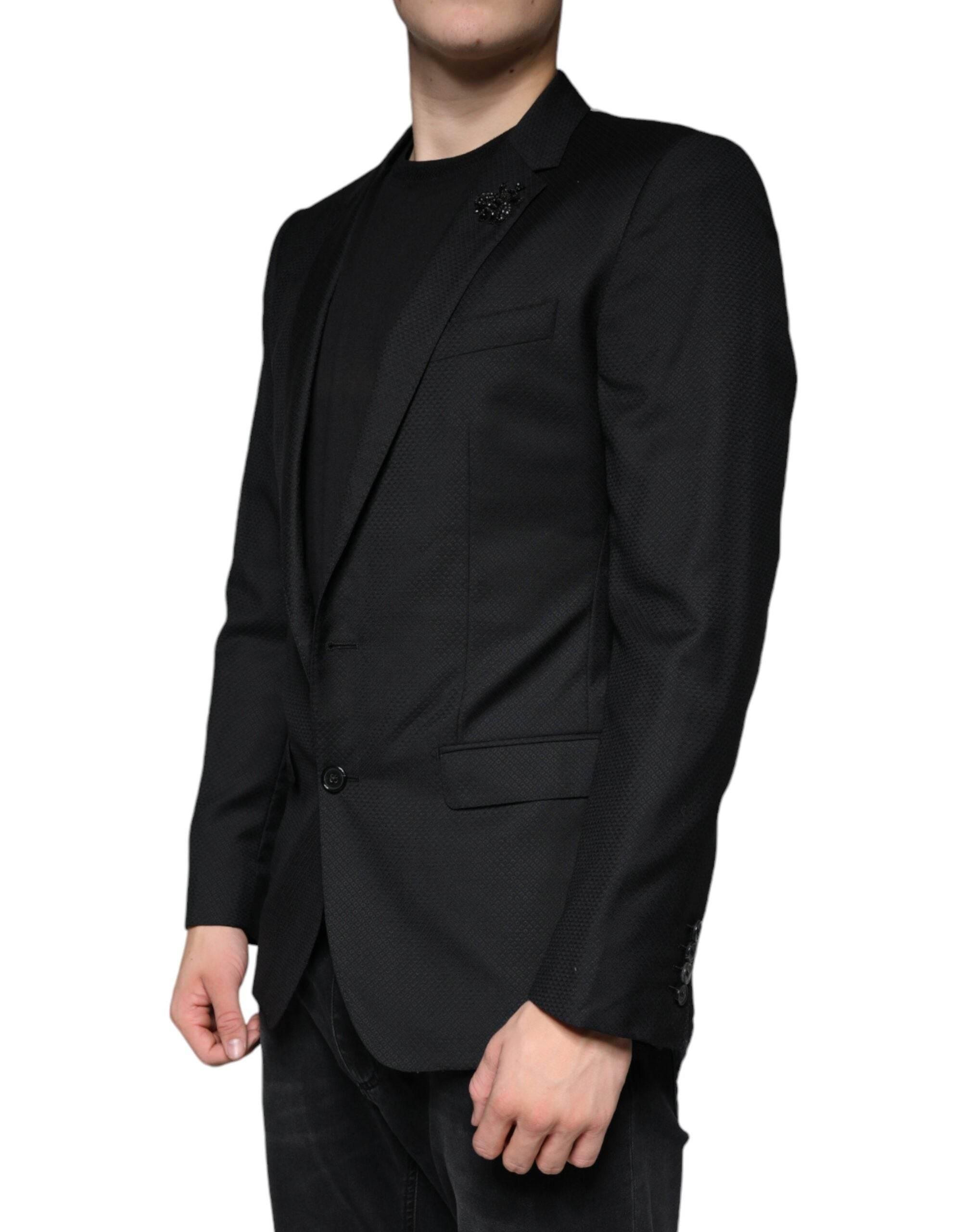 Dolce & Gabbana Black MARTINI Bee Single Breasted Blazer - Hilstor