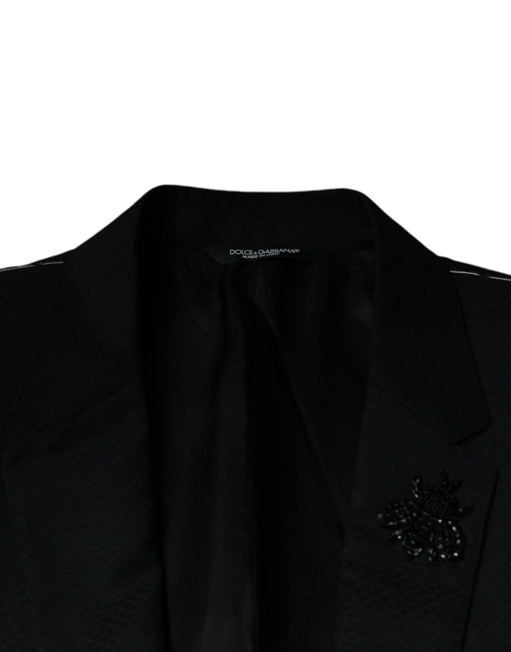 Dolce & Gabbana Black MARTINI Bee Single Breasted Blazer - Hilstor