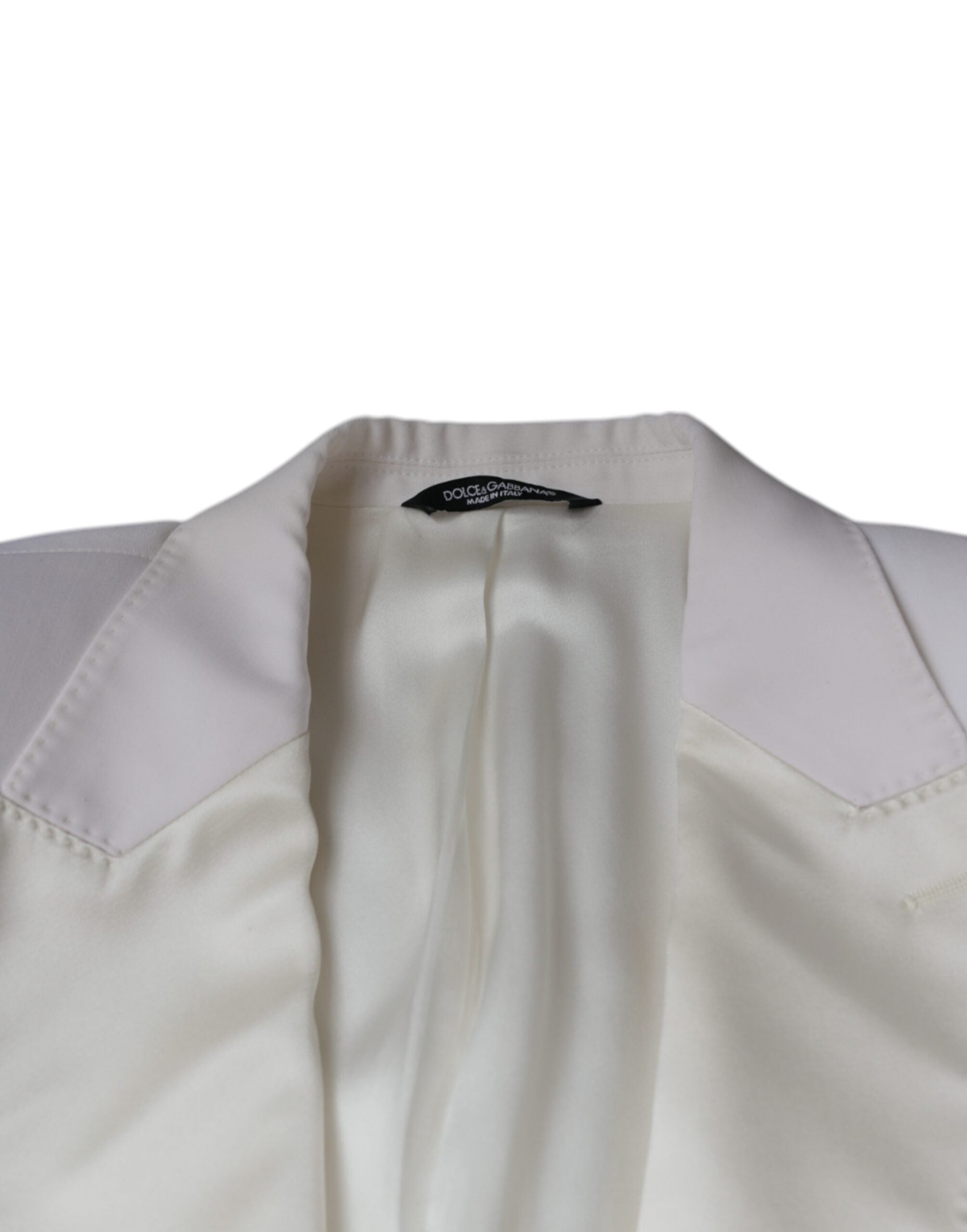 Dolce &amp; Gabbana Off White Wool Single Breasted Dress Blazer