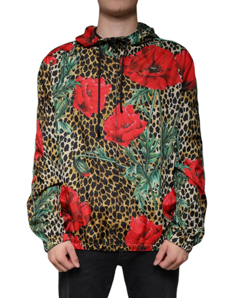 Dolce & Gabbana Multicolor Leopard Floral Hooded Jacket - Hilstor