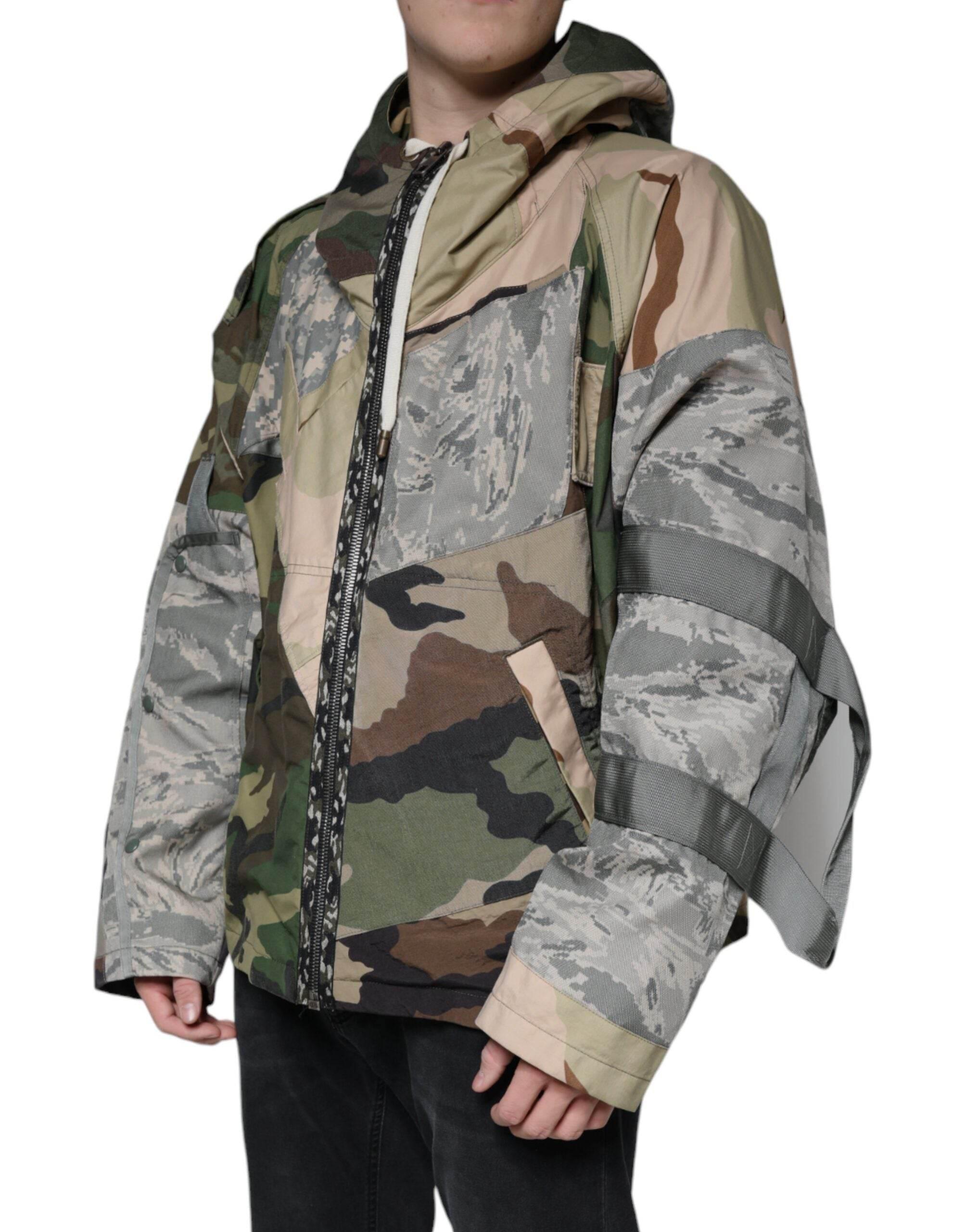 Dolce & Gabbana Multicolor Camouflage Full Zip Hooded Jacket - Hilstor