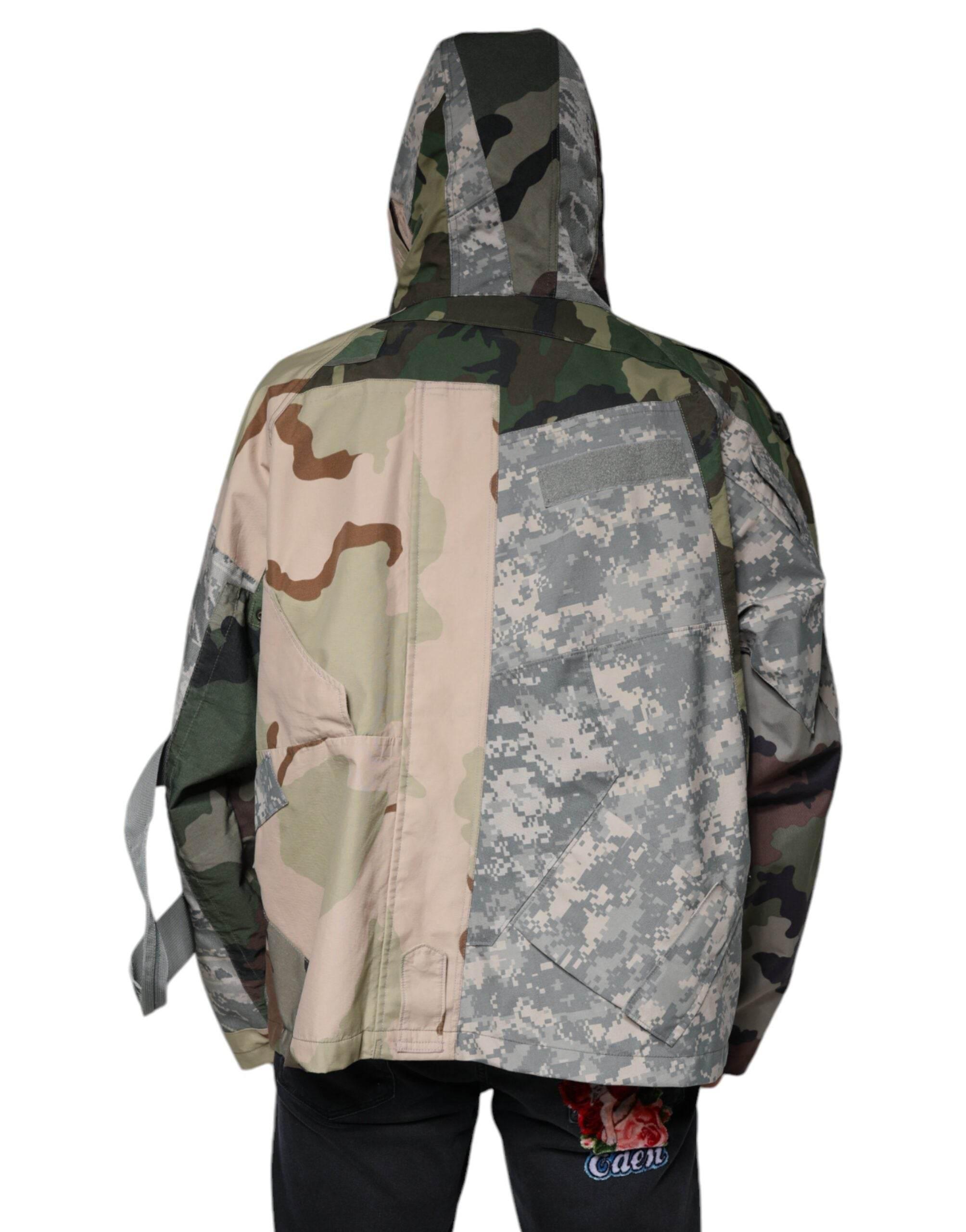 Dolce & Gabbana Multicolor Camouflage Full Zip Hooded Jacket - Hilstor