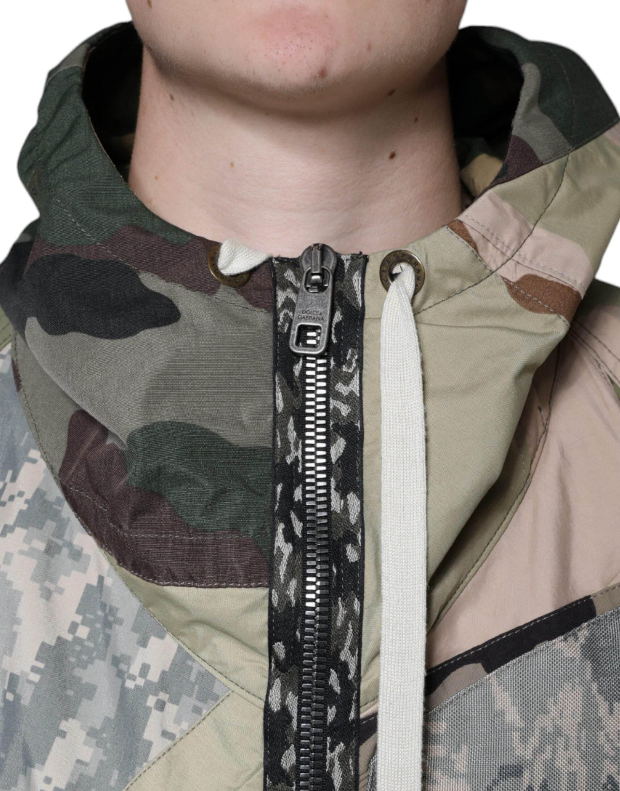 Dolce & Gabbana Multicolor Camouflage Full Zip Hooded Jacket - Hilstor