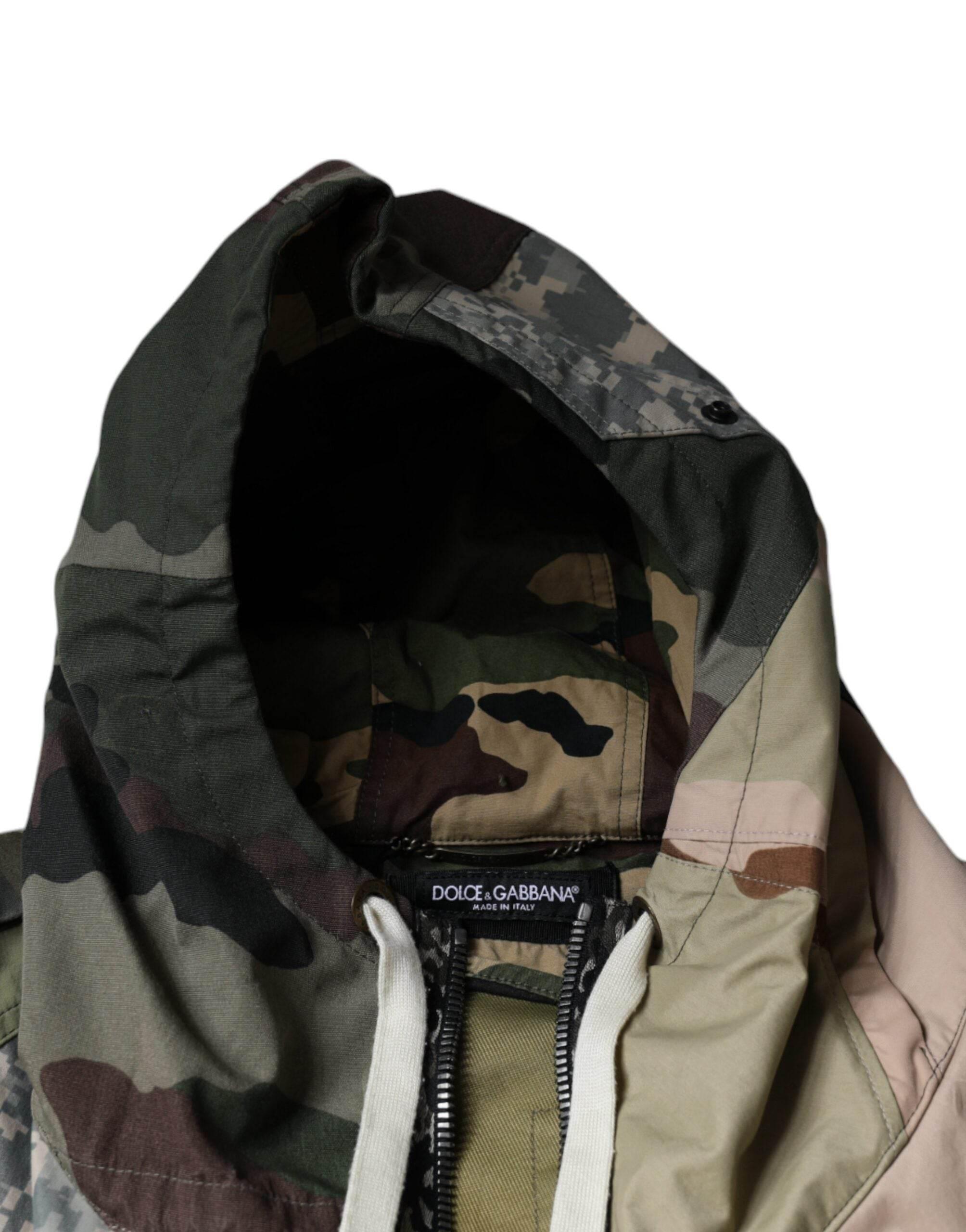 Dolce & Gabbana Multicolor Camouflage Full Zip Hooded Jacket - Hilstor