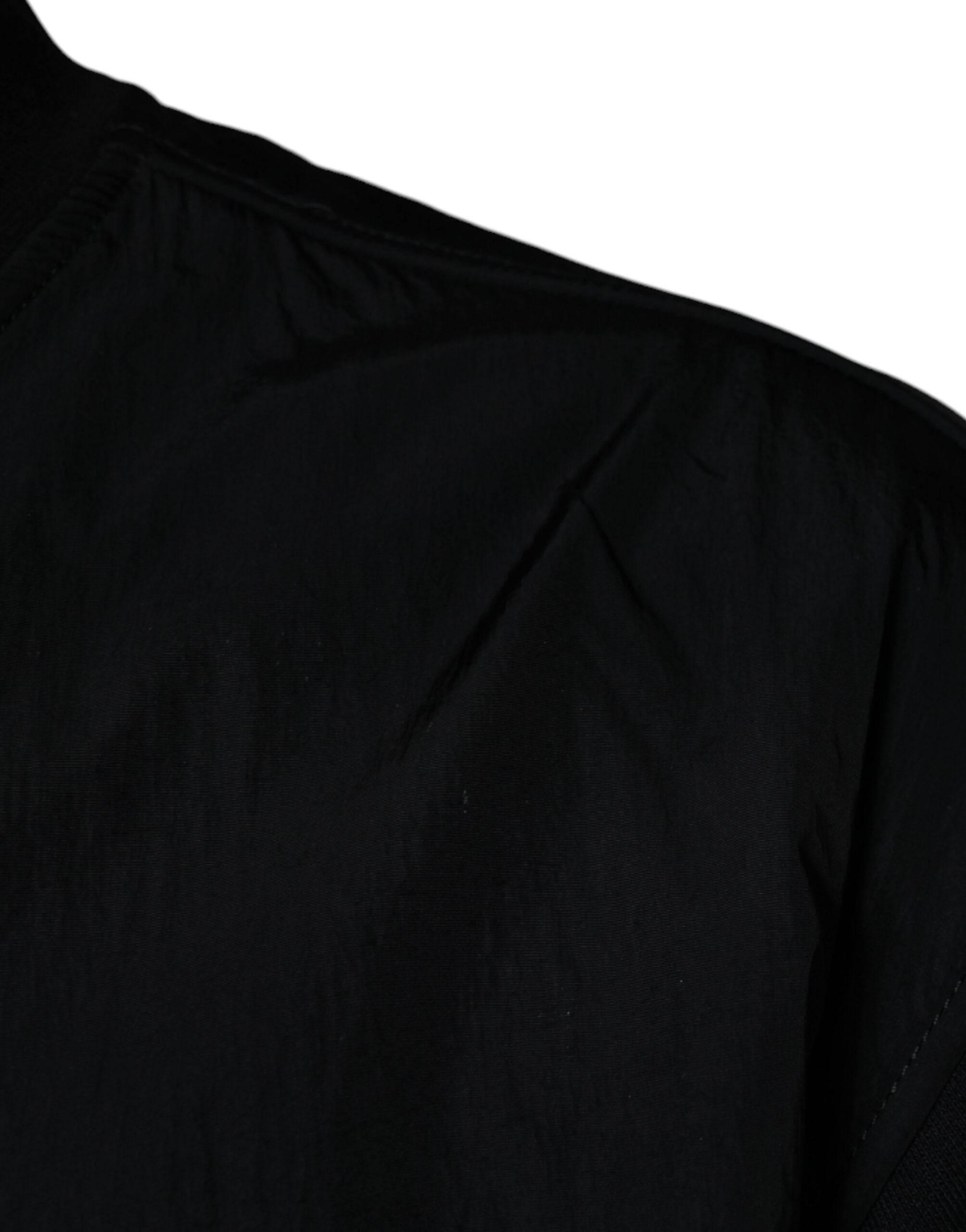 MSGM Black Cotton Full Zip Bomber Long Sleeves Jacket - Hilstor