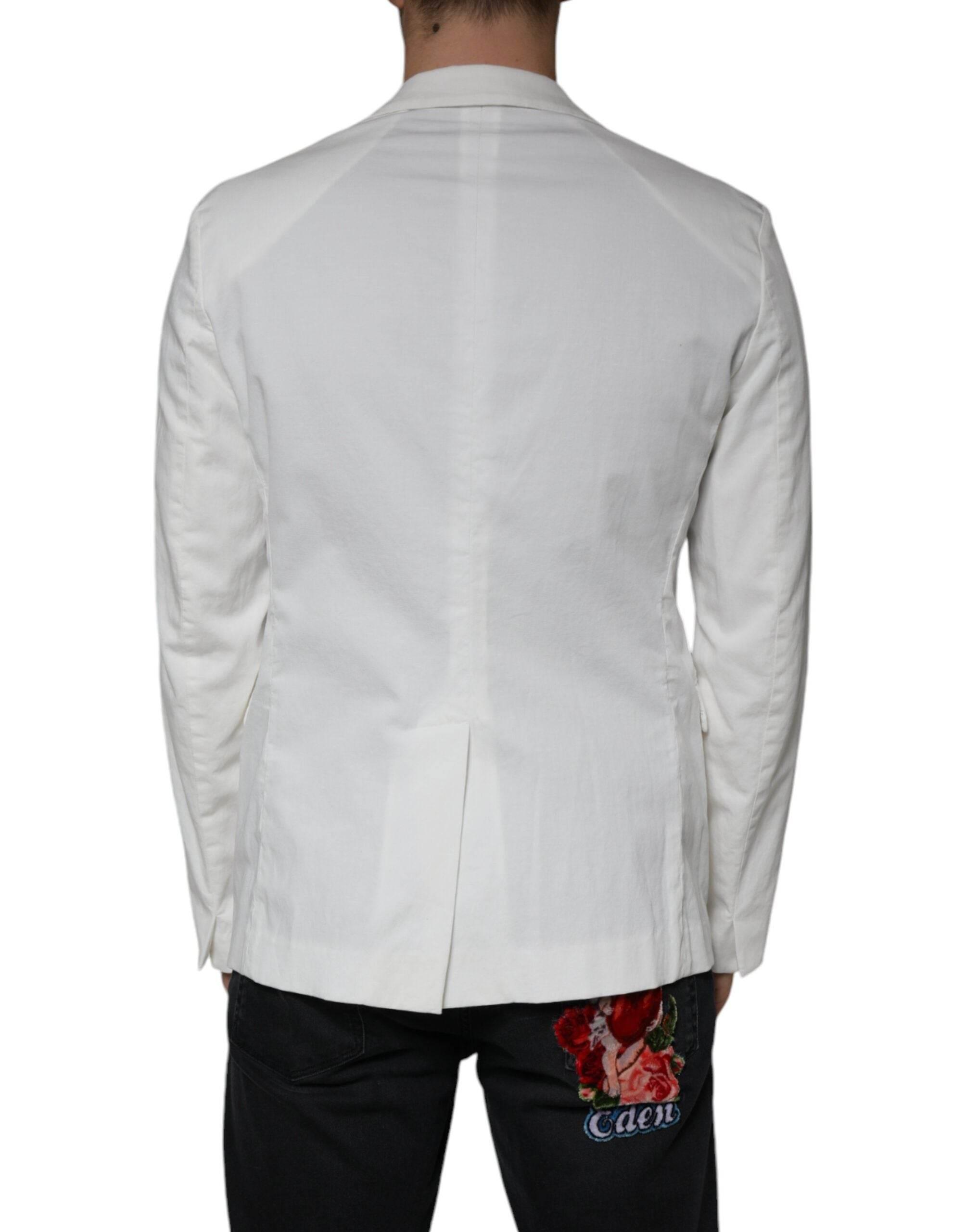 Dondup White Single Breasted One Button Dress Formal Blazer - Hilstor