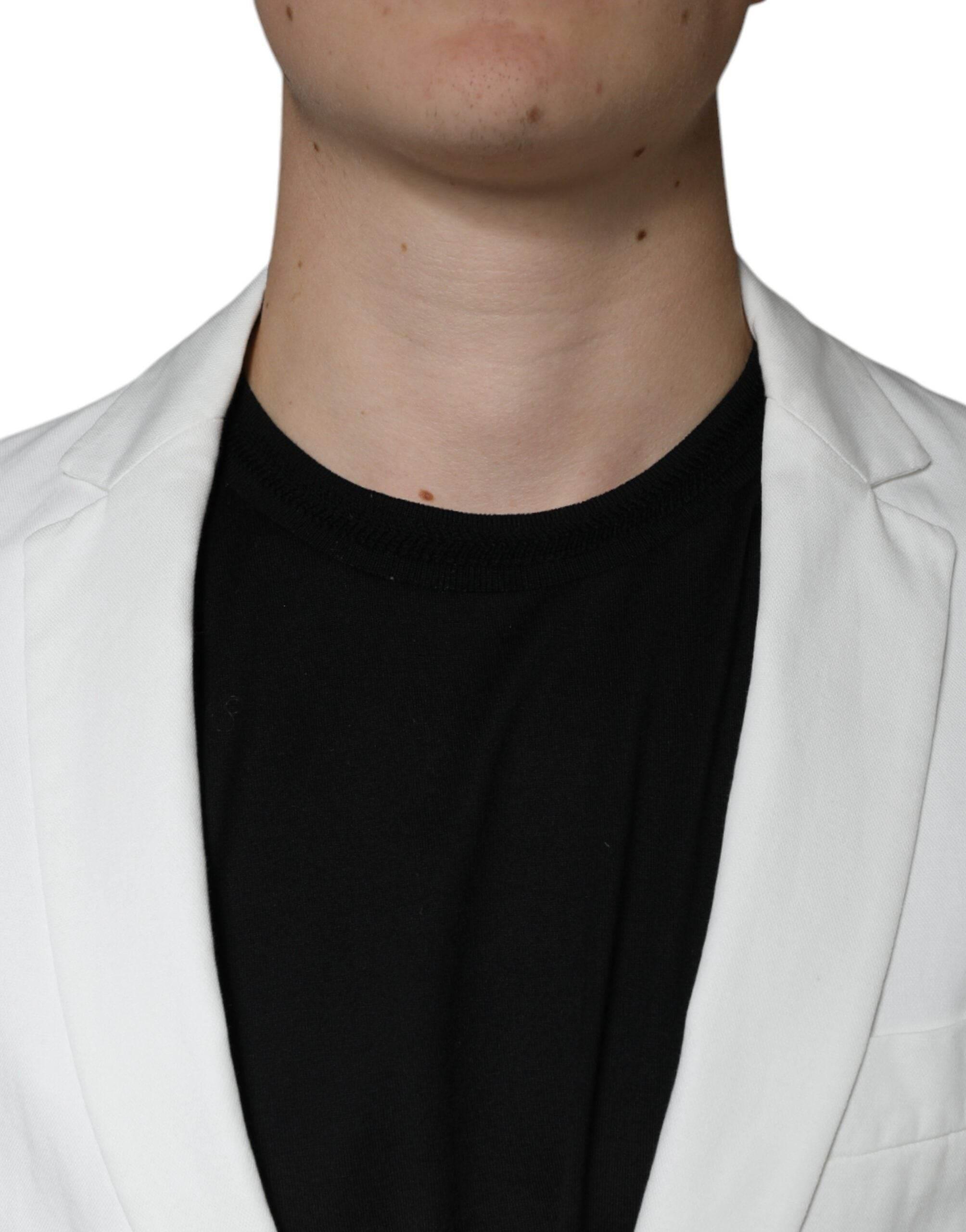 Dondup White Single Breasted One Button Dress Formal Blazer - Hilstor