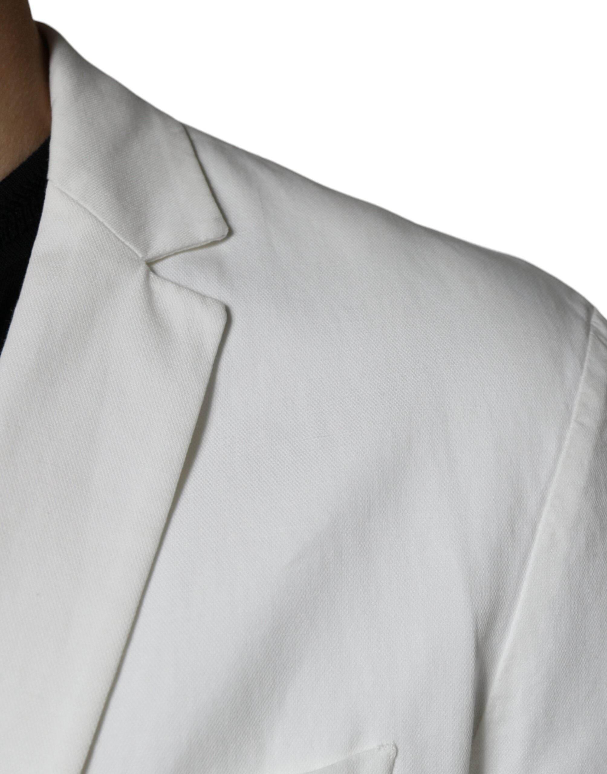 Dondup White Single Breasted One Button Dress Formal Blazer - Hilstor