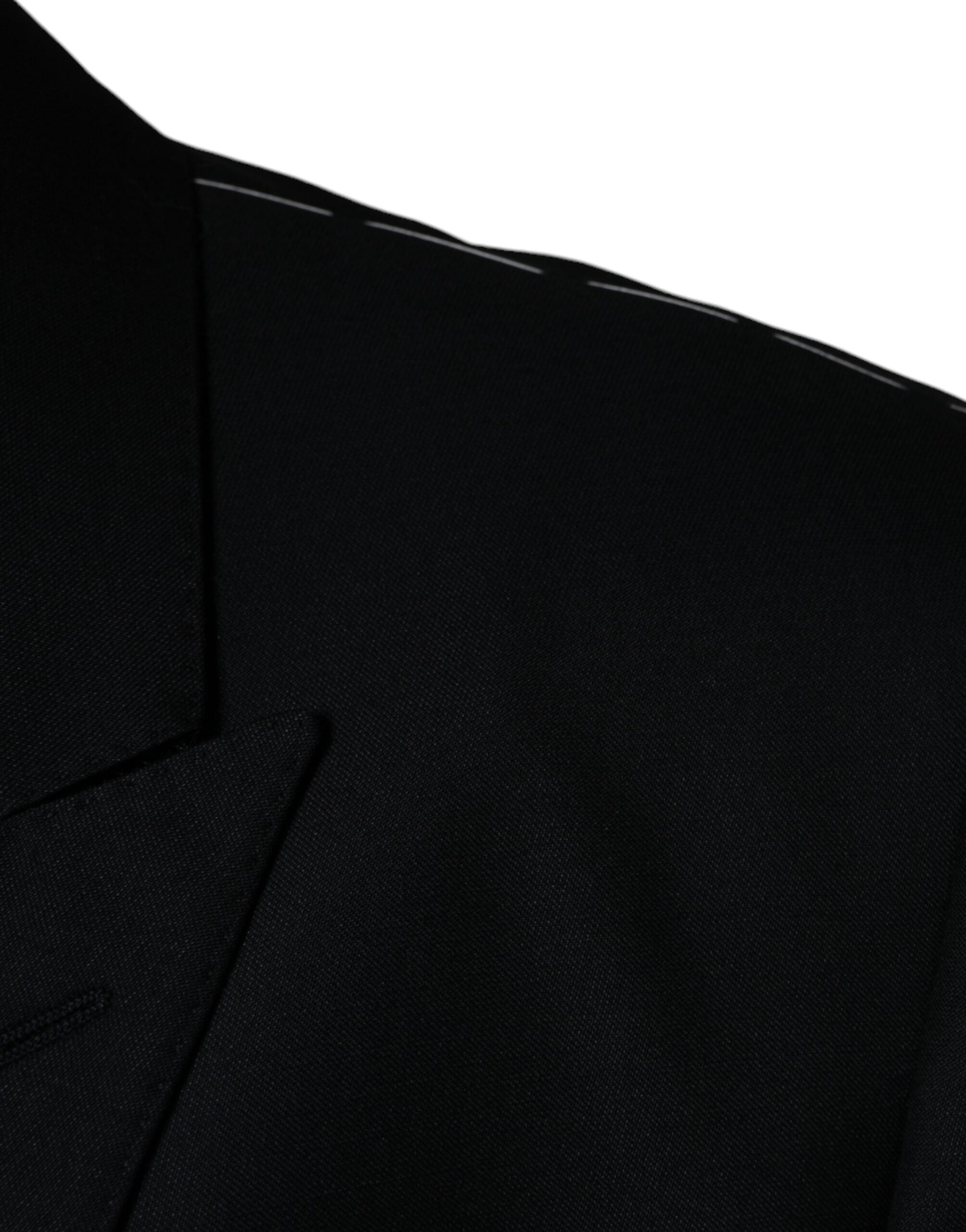 Dolce &amp; Gabbana Black Wool Single Breasted Men Coat Blazer