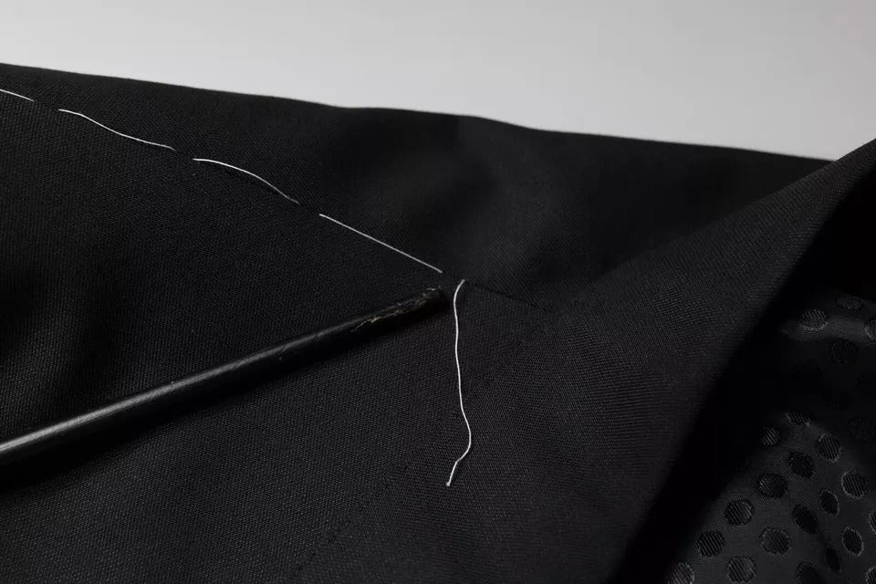 Dolce &amp; Gabbana Black Wool Single Breasted Men Coat Blazer