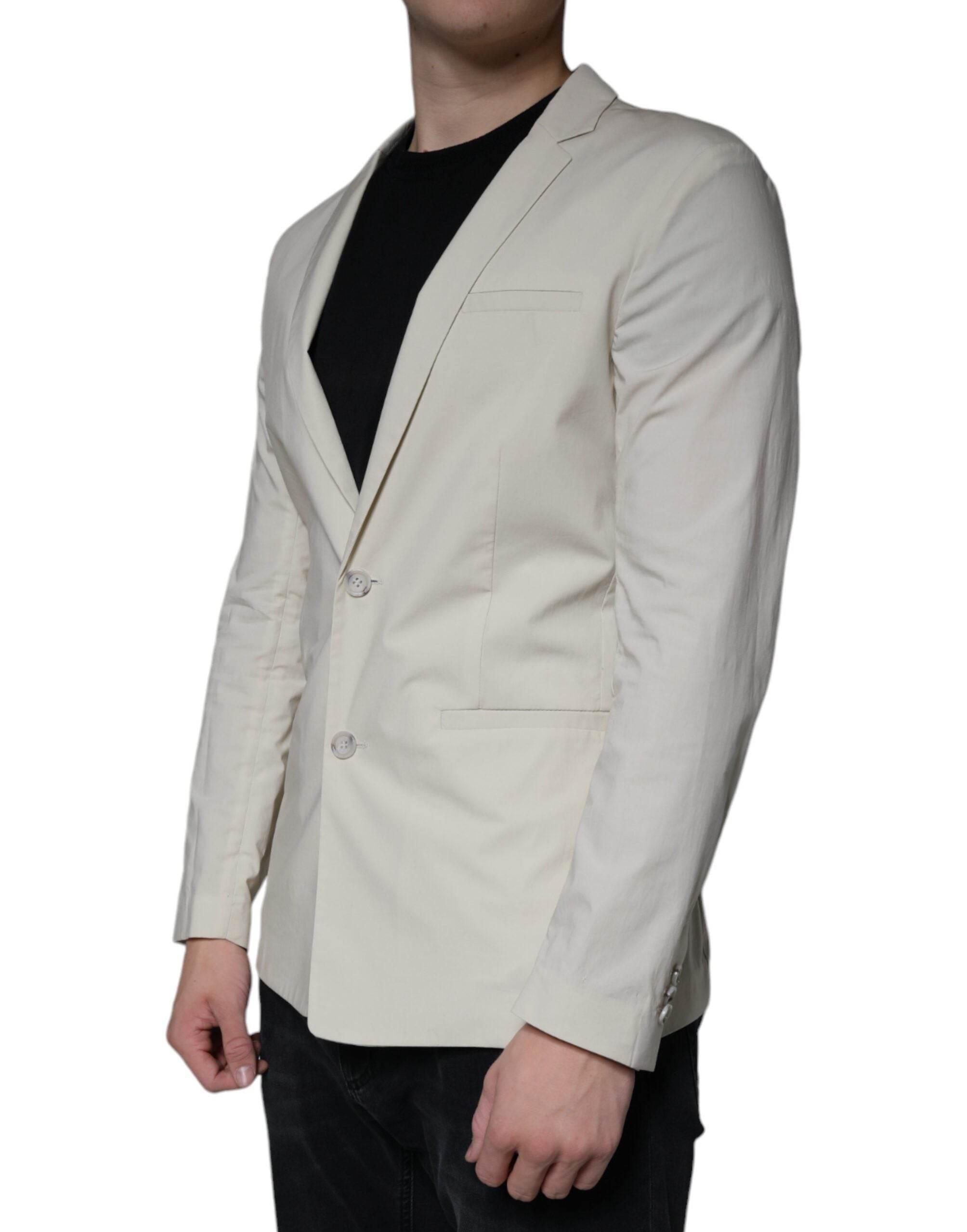 Paolo Pecora Milano Beige Single Breasted Dress Formal Coat Blazer - Hilstor